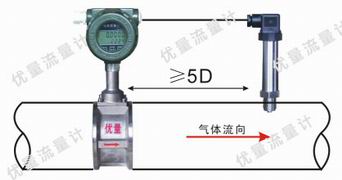 標況渦街流量計溫壓補償一體型安裝現(xiàn)場示意圖