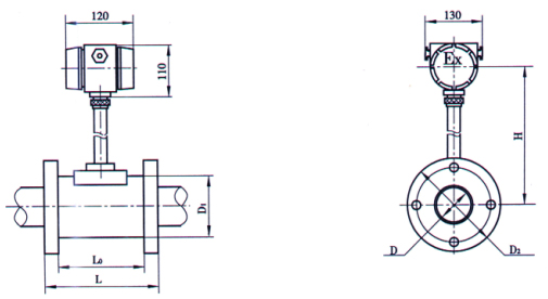 蒸汽流量計(jì)外形尺寸